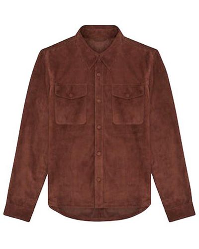 Reiss Florida Leather Jacket - Purple