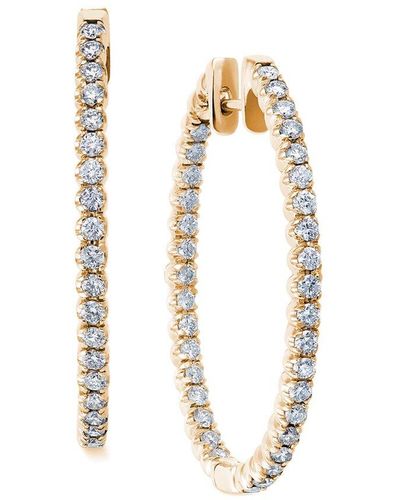 Suzy Levian 14k Rose Gold 1.00 Ct. Tw. Diamond Hoops - Metallic