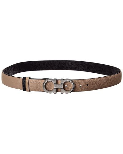 Ferragamo Ferragamo Gancini Reversible & Adjustable Leather Belt, 95, Brown