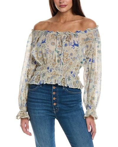 Mother Denim The Doll Face Top - Blue