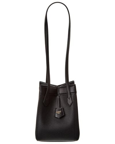 Fendi Origami Mini Leather Shoulder Bag - Black