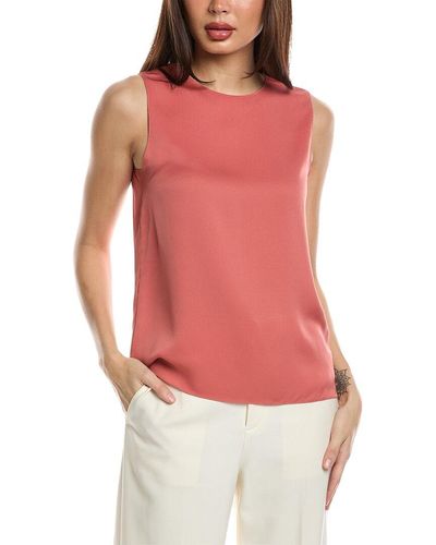 Theory Straight Shell Silk Tank - Red
