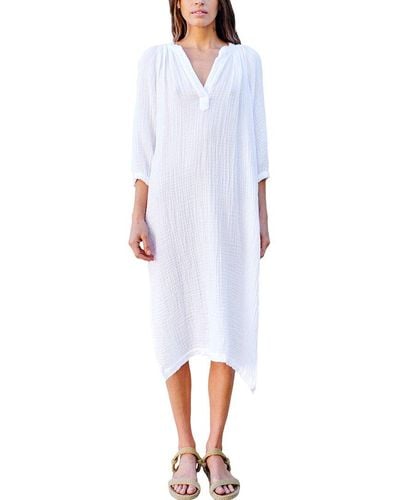 Sundry Side Slit Midi Dress - White