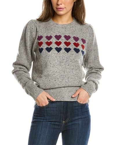 Brooks Brothers Heart Wool-blend Sweater - Gray