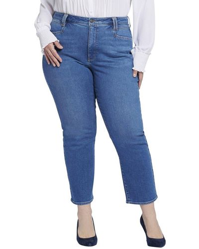 NYDJ Plus Relaxed Rockford Ankle Square Jean - Blue