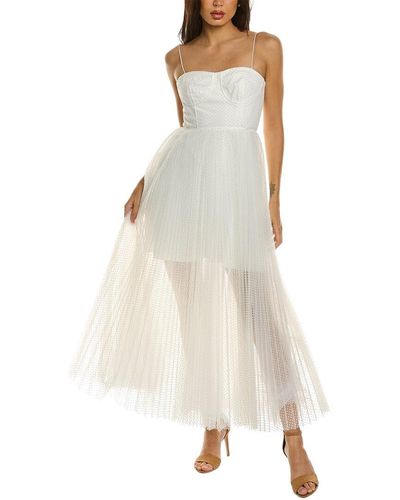 ML Monique Lhuillier Tulle Maxi Dress - White