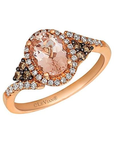 Le Vian Le Vian 14k Rose Gold 1.14 Ct. Tw. Diamond & Morganite Ring - White