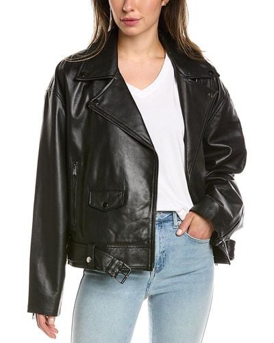 Badgley mischka quilted hotsell leather biker jacket