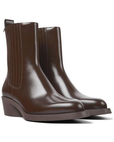 Camper Bonnie Leather Chelsea Bootie - Brown