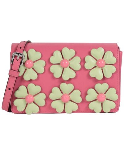 Moschino Floral Applique Shoulder Bag - Pink