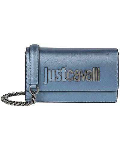Just Cavalli Plaque Logo Crossbody - Blue