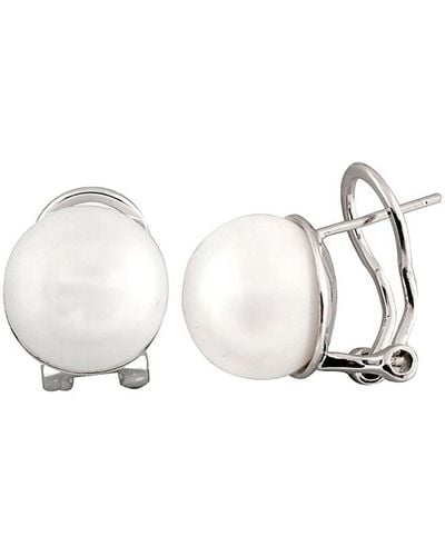 Splendid Silver 12-13mm Freshwater Pearl Clip-on Earrings - White