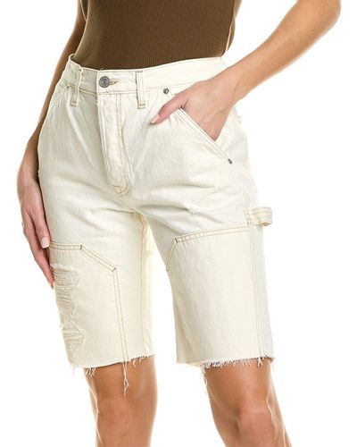 FRAME Le Slouch Off White Rips Bermuda Short - Natural