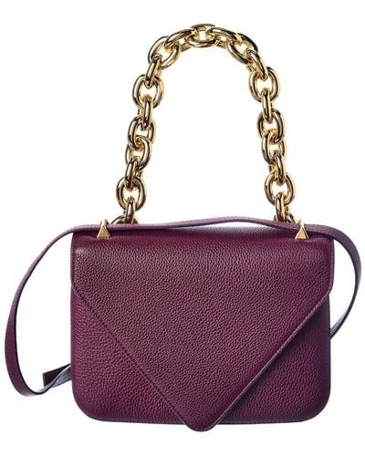 Bottega Veneta Mount Leather Shoulder Bag - Purple