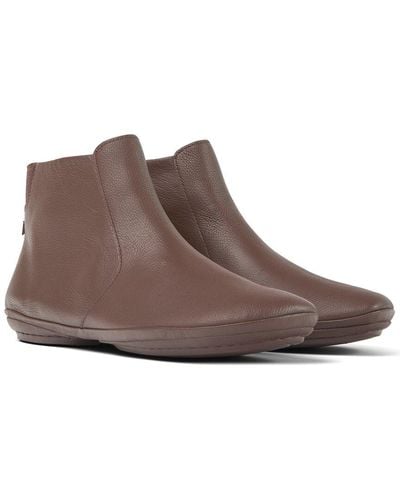 Camper Right Nina Leather-trim Chelsea Bootie - Brown