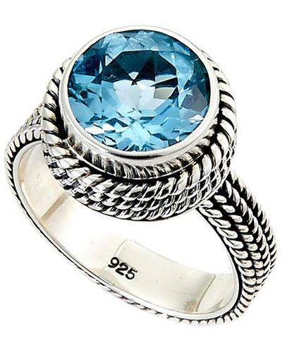 Samuel B. Silver 5.75 Ct. Tw. Blue Topaz Ring