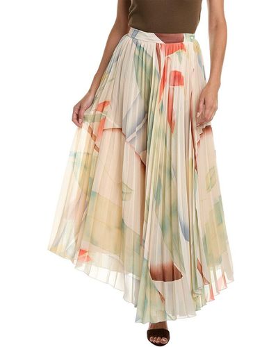 Etro Pleated Silk-lined Wrap Skirt - White