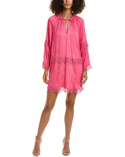 BCBGMAXAZRIA Crinkled Shift Dress - Pink