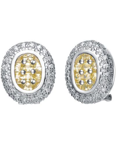 Genevive Jewelry Silver Cz Earrings - Multicolor