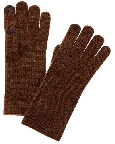 Phenix Traveling Rib Cashmere Tech Gloves - Brown