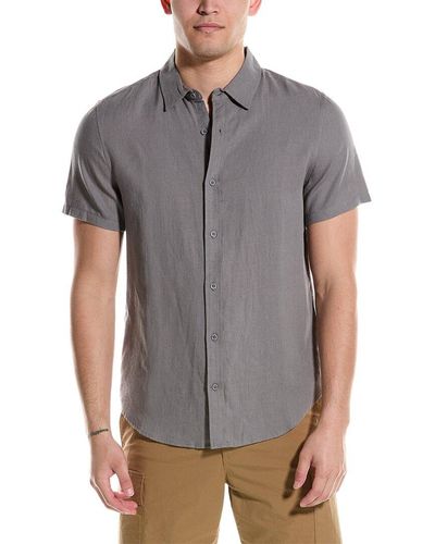 Onia Standard Linen-blend Shirt - Grey
