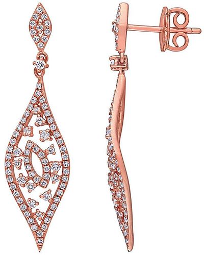 Diamond Select Cuts 14k Rose Gold 0.88 Ct. Tw. Diamond Earrings - White