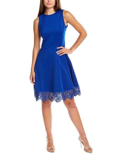 Donna Ricco Sleeveless Midi Dress - Blue