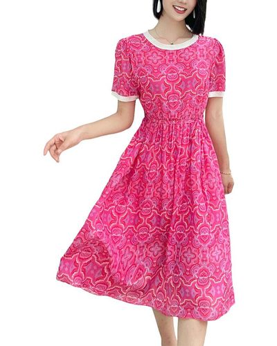 BURRYCO Silk Midi Dress - Pink