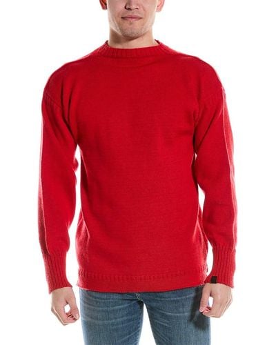 Rag & Bone The Guernsey Wool Mock Neck Sweater - Red