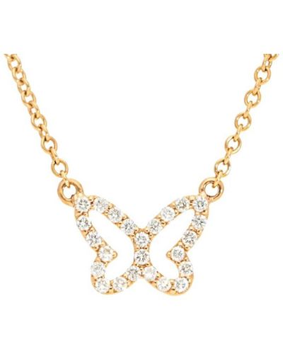 Nephora 14k Diamond Butterfly Necklace - Metallic