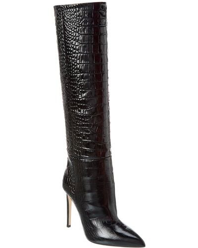 Paris Texas Stiletto Leather Tall Boot - Black