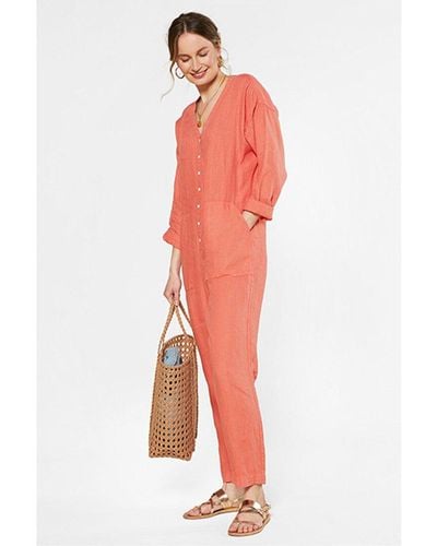 Outerknown Retrograde Linen Jumpsuit - Red