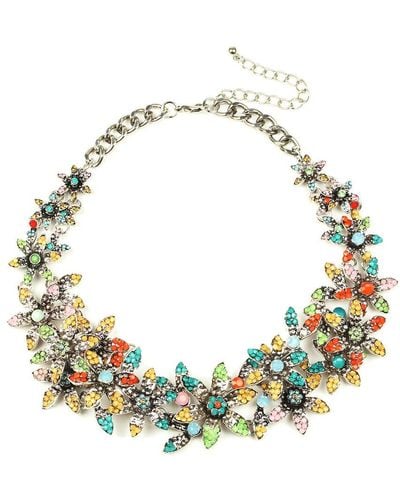 Eye Candy LA Glass Crystal June Statement Necklace - Metallic