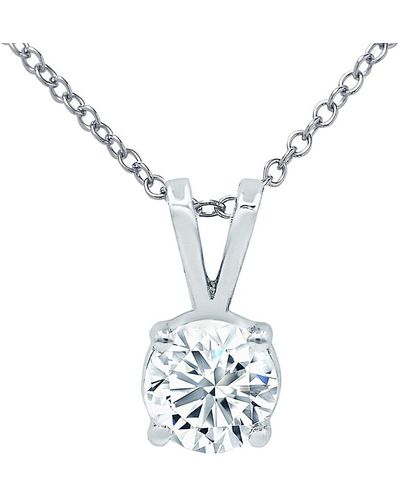 Diana M. Jewels Fine Jewelry 14k 1.00 Ct. Tw. Diamond Solitaire Necklace - White