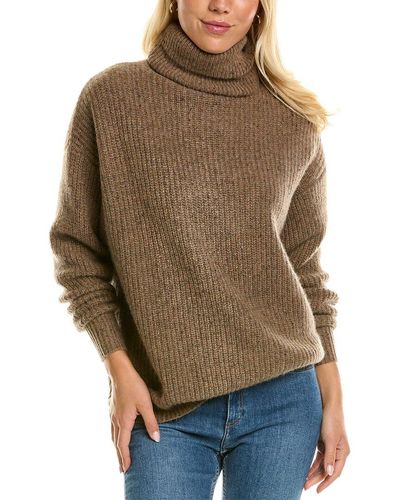 Autumn Cashmere Oversized Turtleneck Cashmere Sweater - Brown