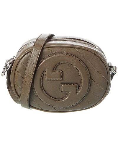 Gucci Blondie Mini Leather Shoulder Bag - Brown