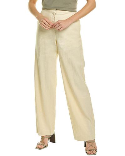 Theory Clean Linen Blend Trouser - Natural