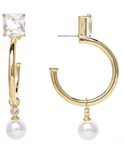 Rivka Friedman 18k Plated 4mm Pearl Cz Earrings - White
