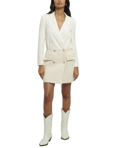 10 Crosby Derek Lam Chiara Blazer Dress - White