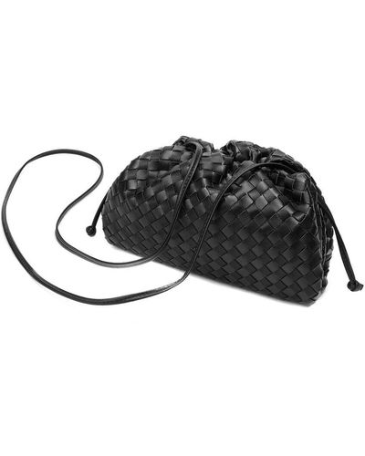 Tiffany & Fred Paris Woven Leather Pouch - Black