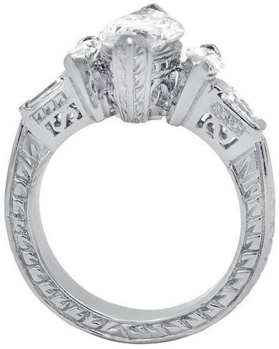 Diana M. Jewels Fine Jewellery White Gold 2.56 Ct. Tw. Diamond Half-set Ring - Metallic