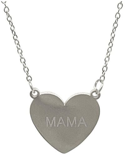 Adornia 14k Plated Mama Heart Necklace - Gray