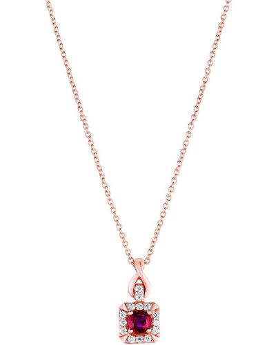 Le Vian ® 14k Strawberry Gold 0.36 Ct. Tw. Diamond & Ruby Pendant Necklace - Metallic