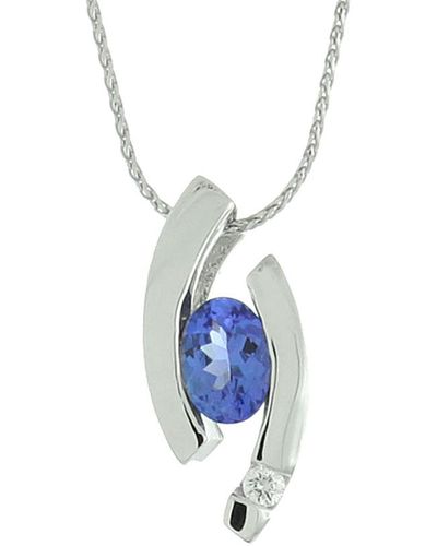 Suzy Levian 14k 0.95 Ct. Tw. Diamond & Tanzanite Necklace - Blue
