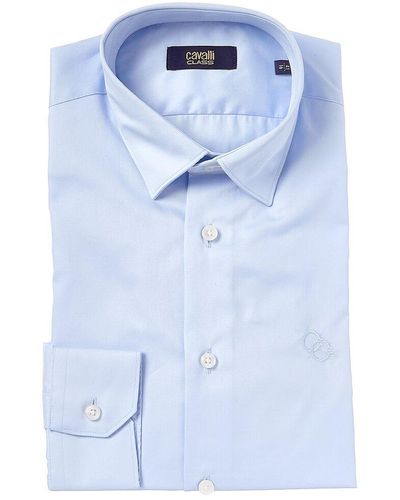 Class Roberto Cavalli Slim Fit Dress Shirt - Blue