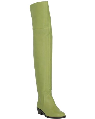 Ferragamo Ferragamo Bucaneve Leather Over-the-knee Boot - Green