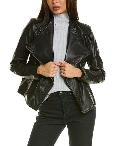 Lamarque Janet Leather Moto Jacket - Black