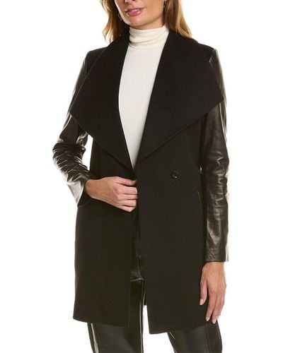 Rudsak Mellia Leather-trim Wool-blend Jacket - Black