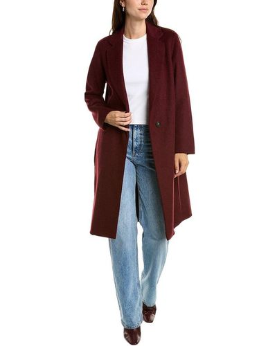 Vince Classic Wool-blend Straight Coat - Red