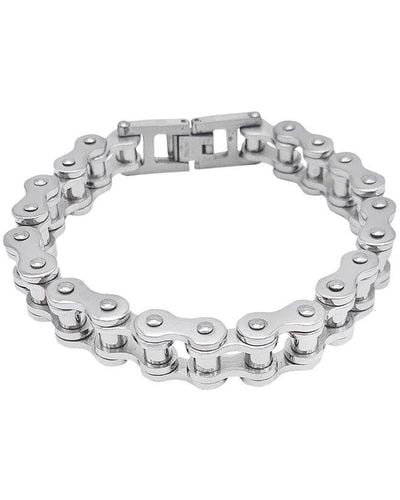 Adornia Stainless Steel Water Resistant Interlock Bracelet - Metallic